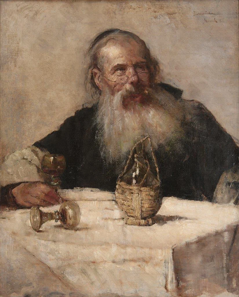 Żyd przy winie, 1887, olej na płótnie, 81,5 × 65 cm, Muzeum Śląska Opolskiego w Opolu