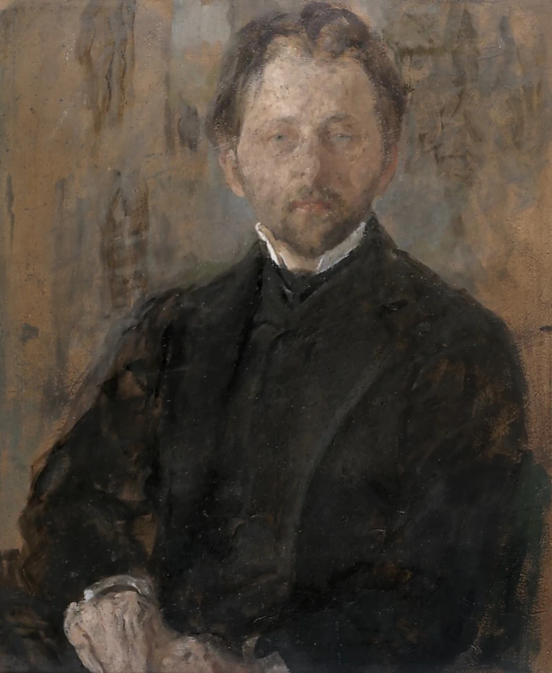 Portret rzeźbiarza Jana Szczepkowskiego, ok. 1906, olej na tekturze, 76 × 63 cm, Muzeum Śląskie w Katowicach