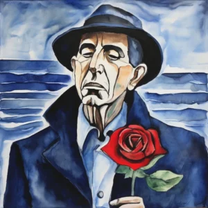 Słynny niebieski prochowiec - Leonard Cohen - Ilustracja